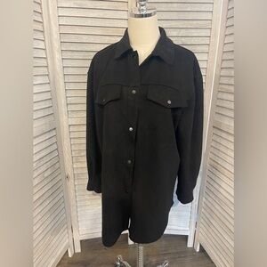 Philosophy Faux Leather Long Sleeve Shirt Women's Size L